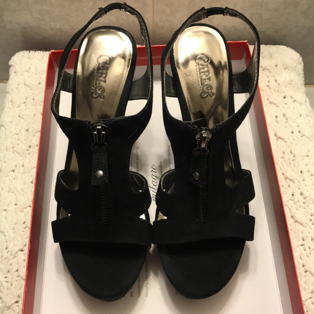 Carlos Santana Black Wedges